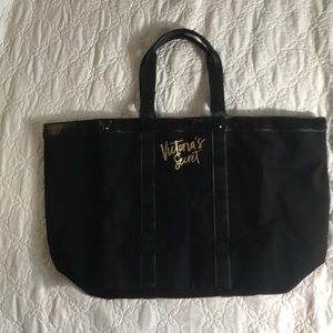 Oversized black sequined Victoria Secret bag $30